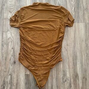 Light Orange Brown Short Sleeve Bodysuit